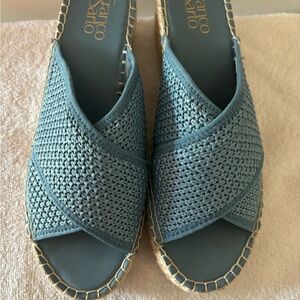 Franco Sarto Blue Woven Women's Sandals